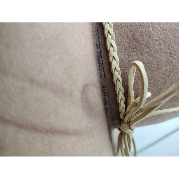 Wool Altar'd State Cowgirl Hat with Leather braided trim Pale Pink Cowgirlcore - Picture 8 of 12